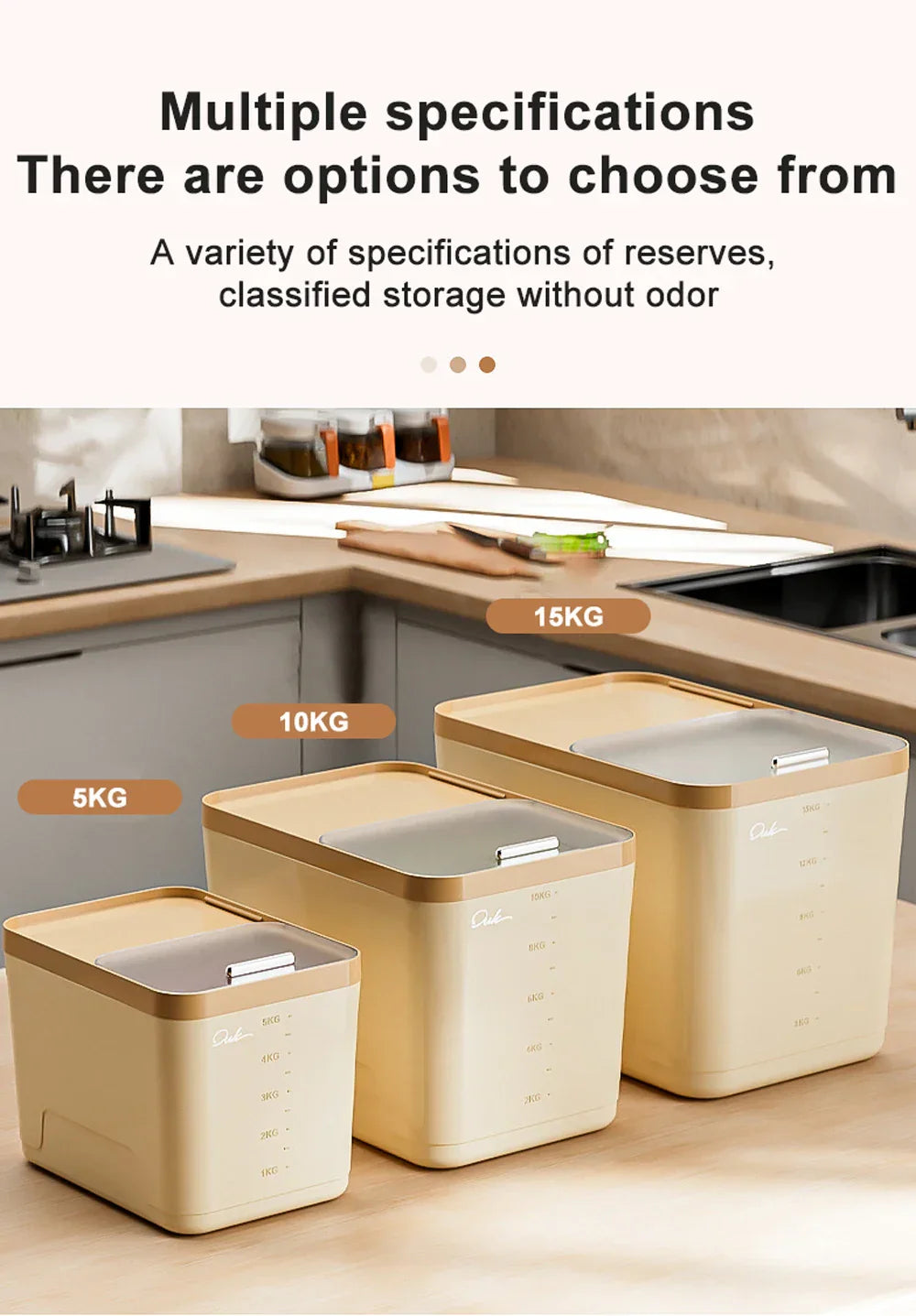 10KG Storage Container – Sealed Cereal, Pet Food, Rice, or Flour  Dispenser with Buckle